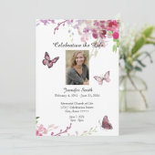 Viering van het leven Nodig roze orchideeën uit Kaart (Staand voorkant)