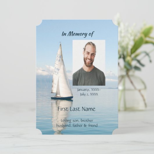 Viering van het leven Nodig Sailor Sailboat Sailin Kaart (Staand voorkant)