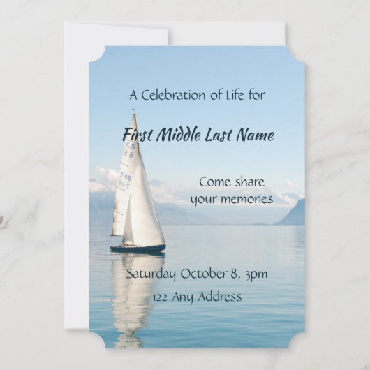 Viering van het leven Nodig Sailor Sailboat Sailin Kaart (Achterkant)