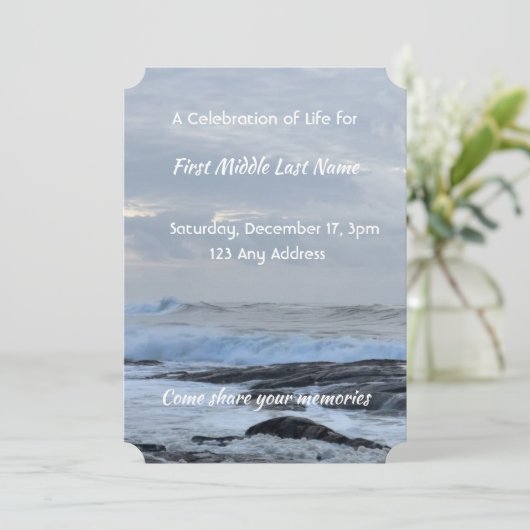 Viering van het leven Nodig Storm Cloud Ocean Wave Kaart (Staand voorkant)