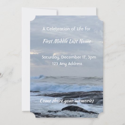 Viering van het leven Nodig Storm Cloud Ocean Wave Kaart (Voorkant)