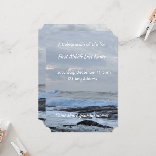 Viering van het leven Nodig Storm Cloud Ocean Wave Kaart (Voorkant / Achterkant in situ)