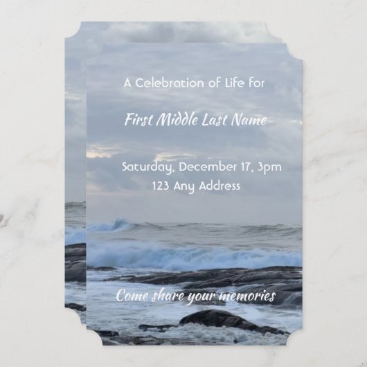 Viering van het leven Nodig Storm Cloud Ocean Wave Kaart (Voorkant / Achterkant)