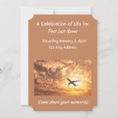 Viering van het leven Nodig Vliegtuigpiloot Kaart (Achterkant)