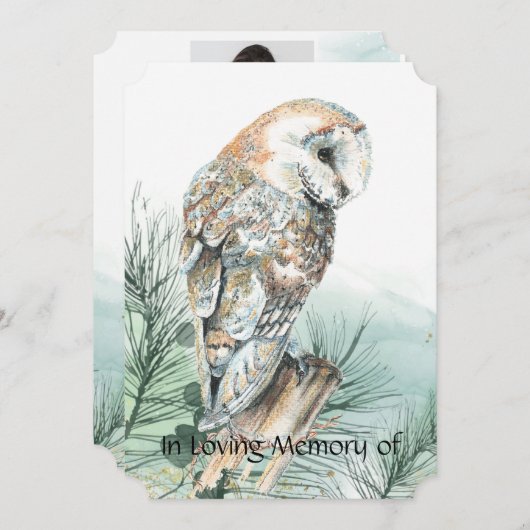 Viering van het leven Nodig Waterverf Barn Owl uit Kaart (Voorkant / Achterkant)