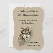 Viering van het leven Nodig Waterverf Wolf Animals Kaart (Achterkant)