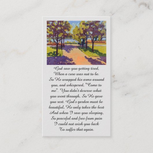 Viering van het Leven Olieverfschilderij Sympathie Visitekaartje (Voorkant)