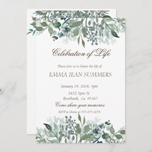 Viering van het leven olievloeistof laat groen lev kaart (Voorkant / Achterkant)