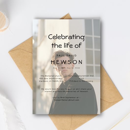 Viering van het leven Overlay Foto Begrafenismonum Kaart