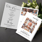 Viering van het leven, Overlijdensbericht, Fotocol Programma