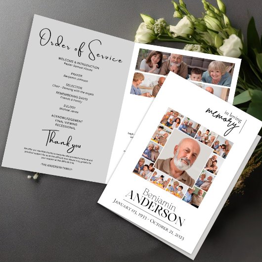 Viering van het leven, Overlijdensbericht, Fotocol Programma