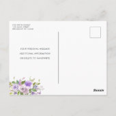 Viering van het leven Paarse Bloemen Begrafenis Me Briefkaart (Achterkant)