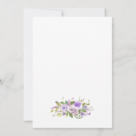 Viering van het leven Paarse Bloemen Begrafenis Me Kaart (Achterkant)