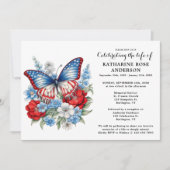 Viering van het leven Patriottische Vlinder begraf Kaart (Voorkant)