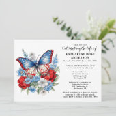 Viering van het leven Patriottische Vlinder begraf Kaart (Staand voorkant)