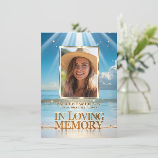 Viering van het leven programma Dank u Foto Beach (Staand voorkant)