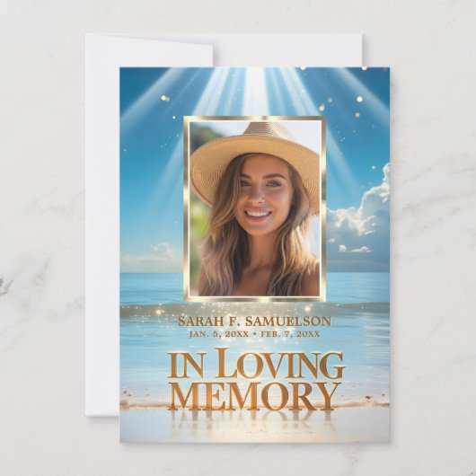 Viering van het leven programma Dank u Foto Beach (Voorkant)