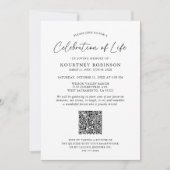 Viering van het Leven | Rouwkaart QR Code Wilde Bl Kaart (Voorkant)