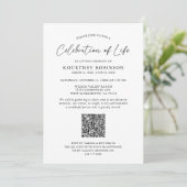 Viering van het Leven | Rouwkaart QR Code Wilde Bl Kaart (Staand voorkant)