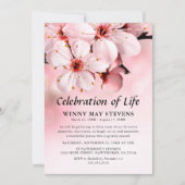 Viering van het leven | Roze bloesem begrafenis Kaart (Voorkant)