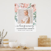 Viering van het Leven Roze Pioen Rozen Bloemige Fo Poster (Keuken)