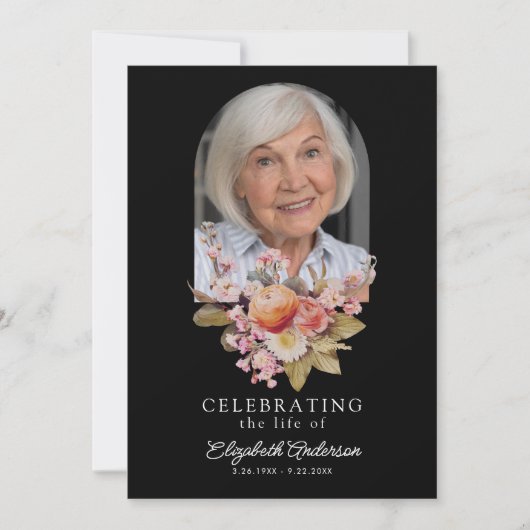 Viering van het leven Roze Rozen & pioenen Bloemen Kaart (Voorkant)