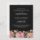 Viering van het leven Roze Rozen & pioenen Bloemen Kaart (Achterkant)