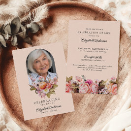 Viering van het leven Roze Rozen & pioenen Bloemen Kaart