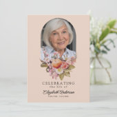 Viering van het Leven Roze Rozen & Pioenrozen Bloe Kaart (Staand voorkant)