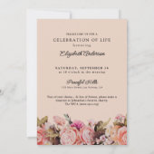 Viering van het Leven Roze Rozen & Pioenrozen Bloe Kaart (Achterkant)