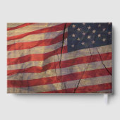 Viering van het leven Rustic American Flag Memoria Gastenboek (Achterkant)