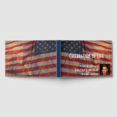Viering van het leven Rustic American Flag Memoria Gastenboek (Volledig)