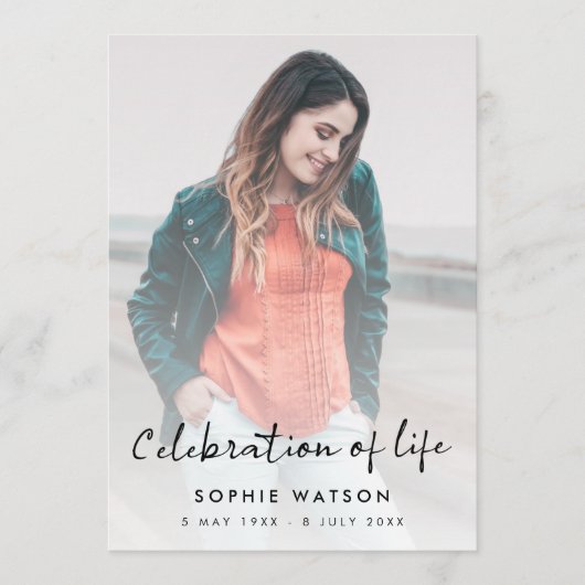 Viering van het leven | Schademigheid van de diens Programmakaart (Voorkant)