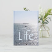 Viering van het leven Seascape 1 Uitnodiging (Staand voorkant)