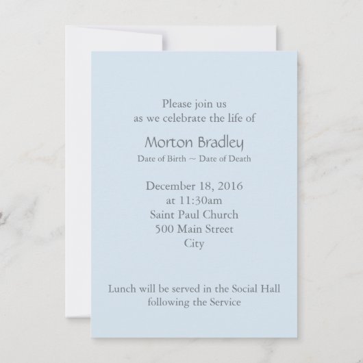 Viering van het leven Seascape 1 Uitnodiging (Achterkant)