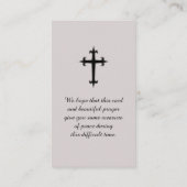 Viering van het leven Sereniteit Sympathie Zonsond Visitekaartje (Achterkant)