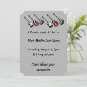 Viering van het leven Service Muzikant Gitaarmuzie Kaart (Staand voorkant)