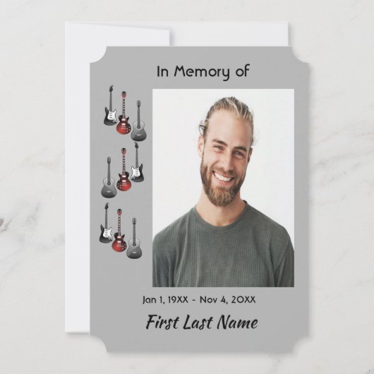 Viering van het leven Service Muzikant Gitaarmuzie Kaart (Achterkant)