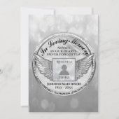 Viering van het leven - Silver Memorial Invitation Kaart (Voorkant)