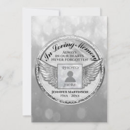 Viering van het leven - Silver Memorial Invitation Kaart