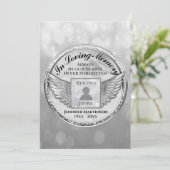 Viering van het leven - Silver Memorial Invitation Kaart (Staand voorkant)