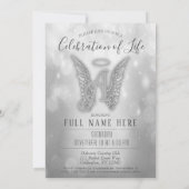 Viering van het leven - Silver Memorial Invitation Kaart (Achterkant)