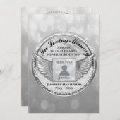 Viering van het leven - Silver Memorial Invitation Kaart (Voorkant / Achterkant)