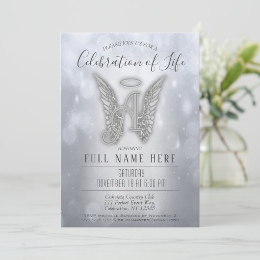 Viering van het leven - Silver Memorial Kaart (Staand voorkant)