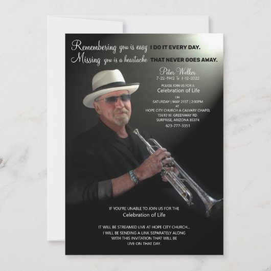 Viering van het leven sparen de datum save the date (Voorkant)