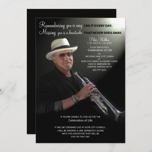 Viering van het leven sparen de datum save the date (Voorkant / Achterkant)