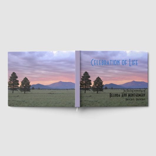 Viering van het leven Stormy Prairie Sunset Custom Gastenboek (Volledig)