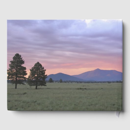 Viering van het leven Stormy Prairie Sunset Custom Gastenboek (Achterkant)