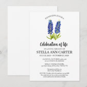 Viering van het Leven Texas Bluebonnet Funeral  Kaart (Voorkant / Achterkant)