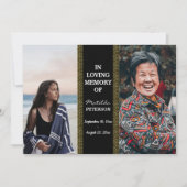 Viering van het leven toen en nu 2 foto begrafenis kaart (Voorkant)